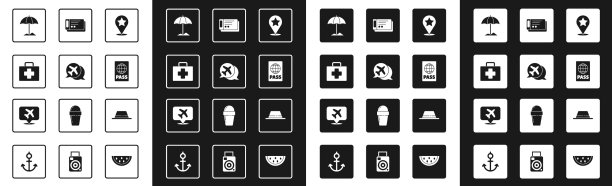 设置地图指针与星讲话泡沫飞机图片下载