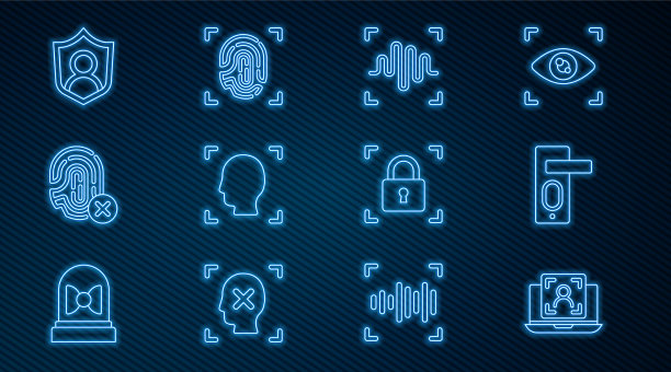 设置线笔记本电脑，面部识别指纹图片下载