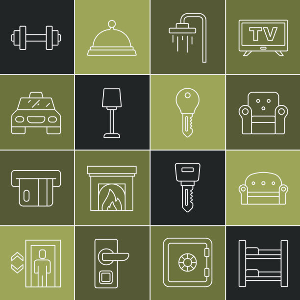 设线酒店客房床、沙发、扶手、淋浴图片下载