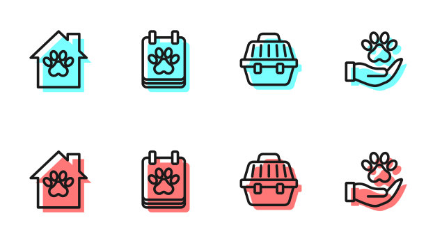 设置线宠物携带箱房子日历梳理图片下载