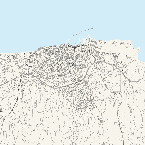 赫拉克里翁，克里特岛，希腊矢量地图图片下载