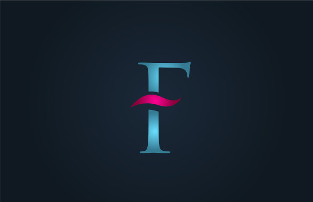 蓝粉色字母字母f标志公司图标图片下载