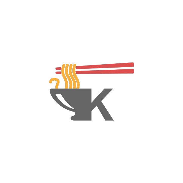 字母k与面条图标标志设计图片下载