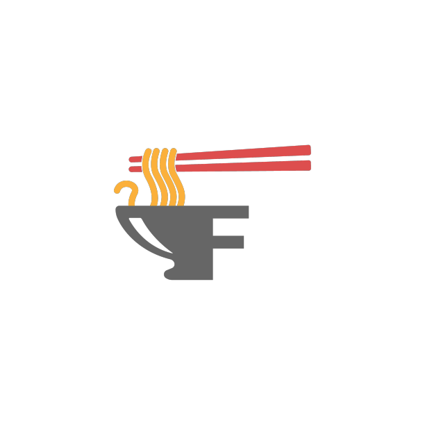 字母f与面条图标标志设计图片下载