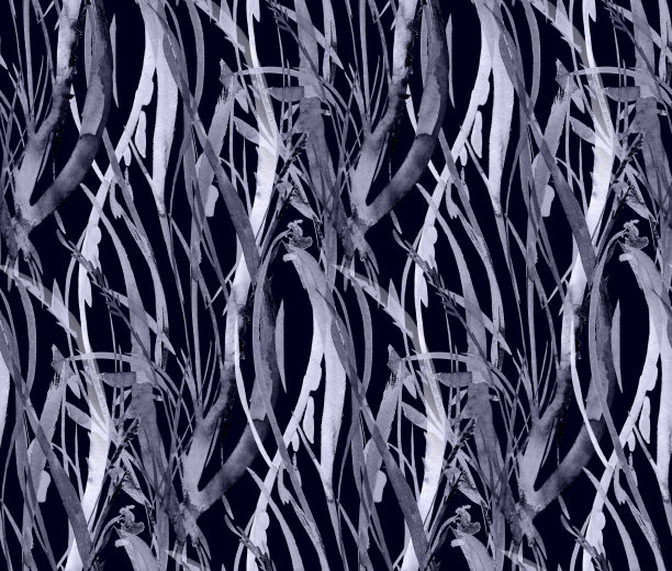 水彩花卉无缝图案对称和垂直图片下载