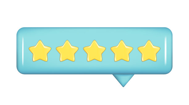 逼真的3d通知工具提示UI与5颗金星。客户3d质量评论，用户评级，反馈得分，光滑的语音气泡图标。矢量插图隔离在白色背景上图片下载
