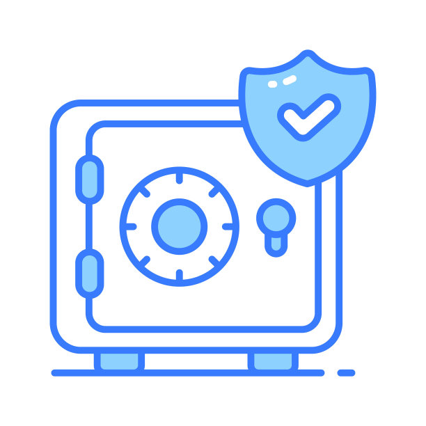 钱柜，带安全盾的银行储物柜，储物柜安全，保险库矢量设计图片下载