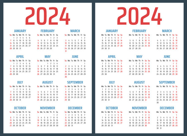 2023年日历开始周日和周一，矢量日历设计2023年图片下载