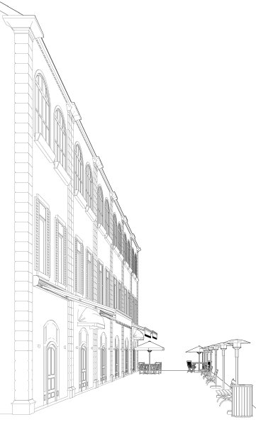 咖啡店的3D插图图片下载