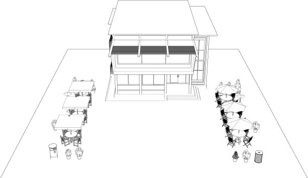 咖啡店的3D插图图片下载