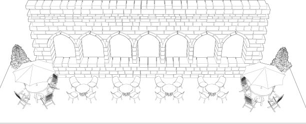 咖啡店的3D插图图片下载