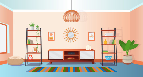 带架子的客厅图片下载