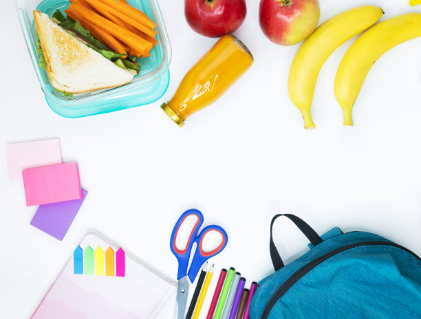 文具，背包，白底食物图片下载