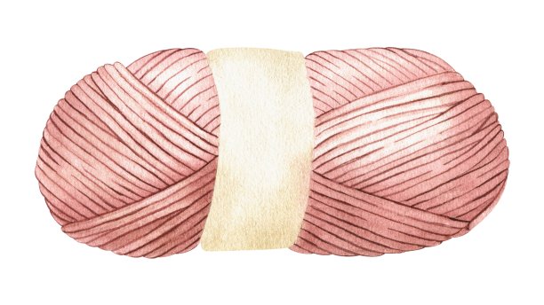 粉红色的纱线球。编织用纱线手绘水彩插画。孤立。用于贴纸，剪贴簿，明信片，纱线或羊毛商店的标志和横幅。图片下载