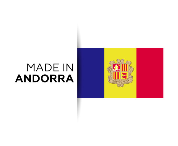 制作安道尔标签，产品会徽。白色的孤立的背景图片下载