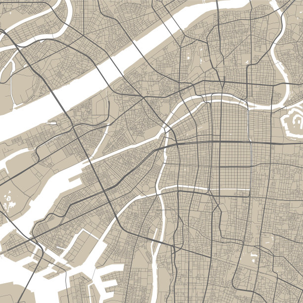 日本大阪市地图日本国家街道地图图片下载