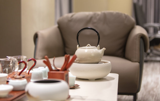 接待区有中国茶具图片下载