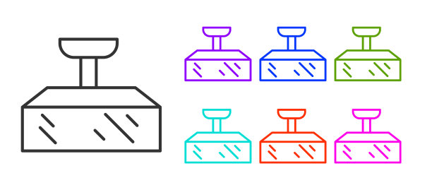 黑线工作室灯泡在软箱图标图片下载