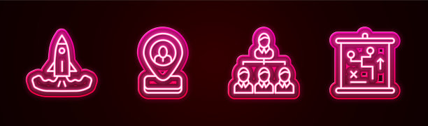 火箭工人位置层级线条组合图片下载