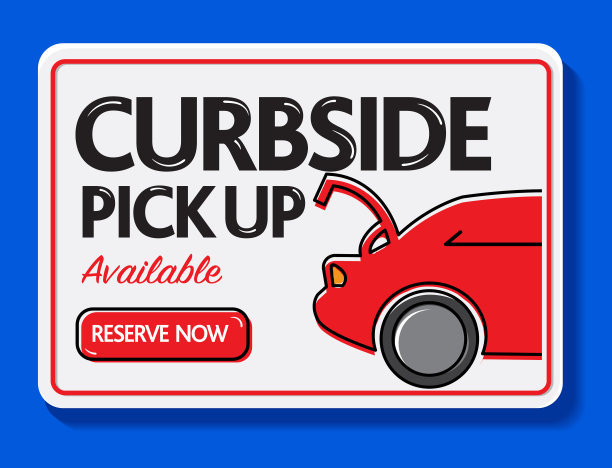 餐厅或小企业路边取货和送货标志图片下载