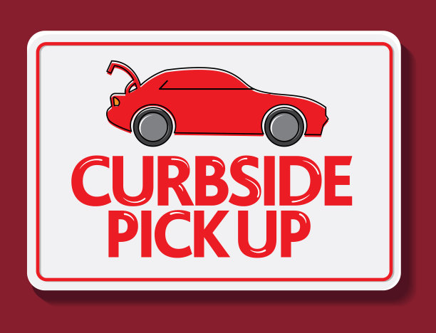 餐厅或小企业路边取货和送货标志图片下载