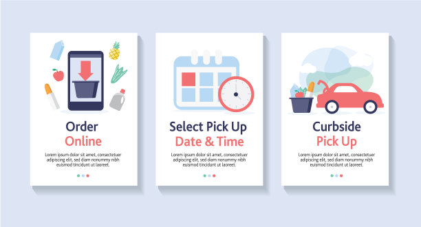 一套在线订购路边拾取网络横幅模板图片下载