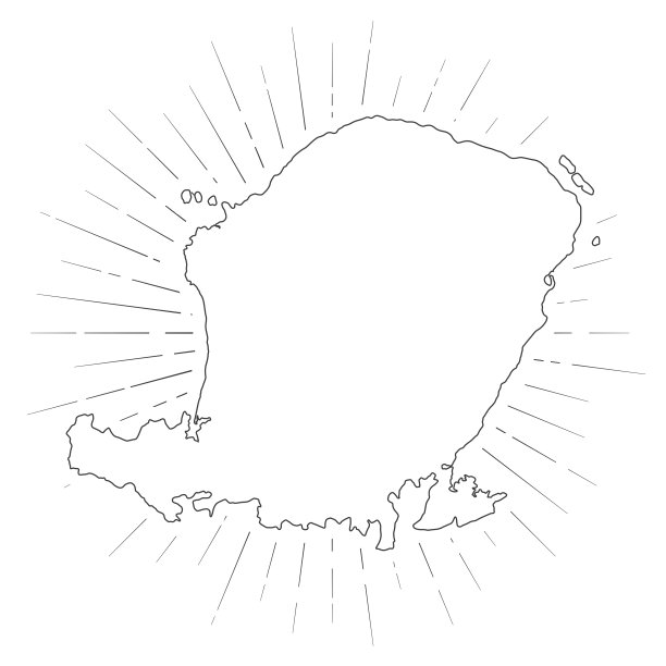 龙目岛地图与阳光在白色的背景图片下载