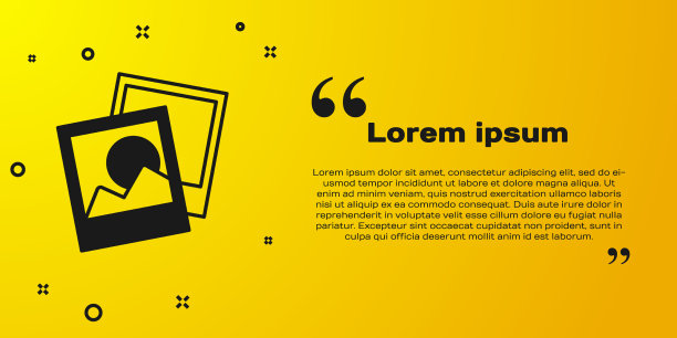 黑色相框图标孤立在黄色图片下载