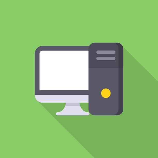 台式电脑，PC平面图标。像素完美。移动和网络。图片下载