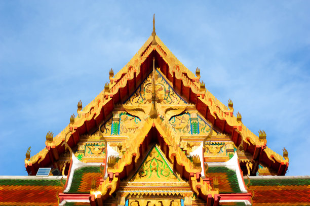 亚洲建筑风格与水彩画照片效果。图片下载