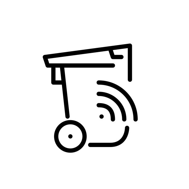 自带无线连接传感器的垃圾桶。智慧城市垃圾管理。像素完美，可编辑的笔画线艺术图标图片下载