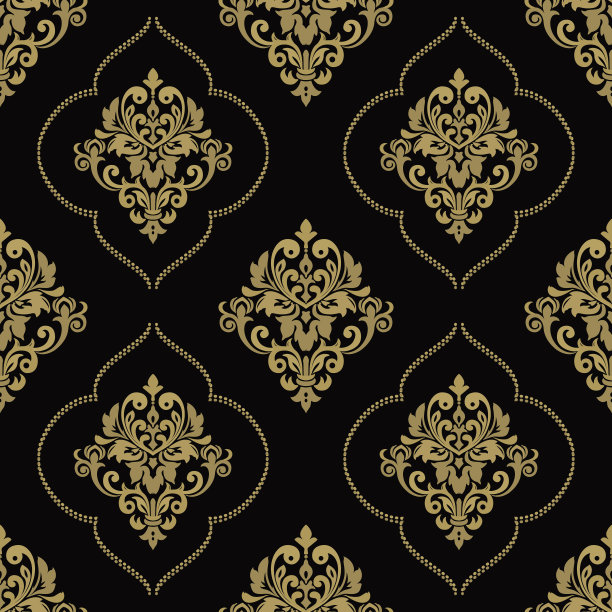 矢量复古花卉无缝图案元素。矢量锦缎无缝图案背景。粉红色的壁纸图片下载