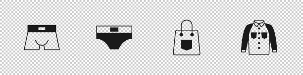 集男士内裤手袋和衬衫icon图片下载