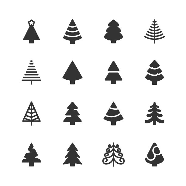 圣诞树字形图标。像素完美。移动和网络。包含像圣诞树，自然，节日，圣诞节，松树，冬天，庆祝，圣诞装饰品，圣诞装饰，环境，生态。图片下载