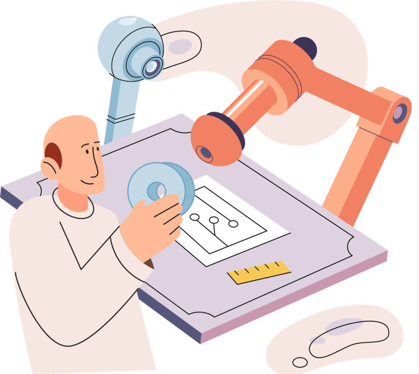 自动化生产行业的制造过程。科学家创造机器人。智能工业图片下载