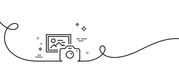 照片相机线图标。影像摄影标志。带旋度的连续线。向量图片下载