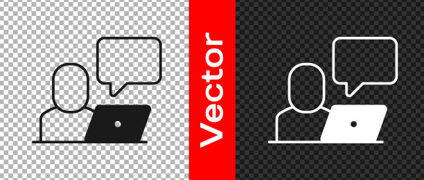 黑色自由职业者图标隔离在透明图片下载