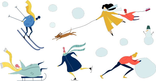 人们在冬季户外活动平淡图片下载