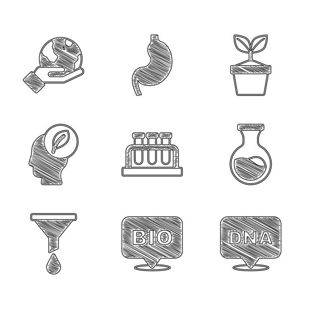 设置试管和烧瓶生物健康食品DNA图片下载
