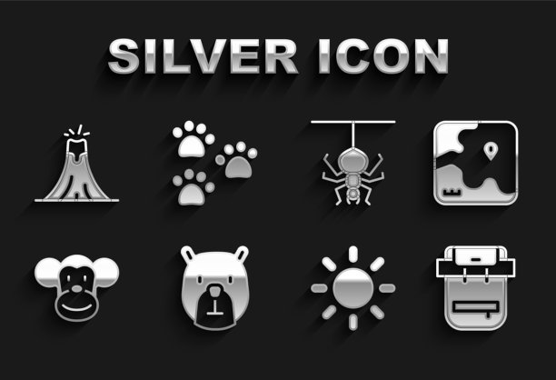 设置熊头非洲狩猎地图徒步背包图片下载