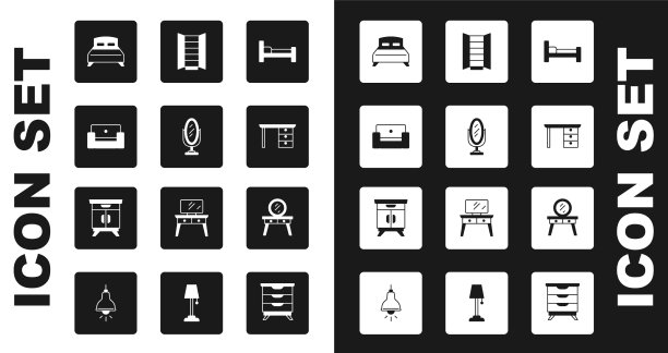 床、镜子、扶手椅、大床、办公桌图片下载