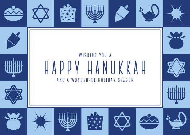 光明节图标框架贺卡- v6图片下载