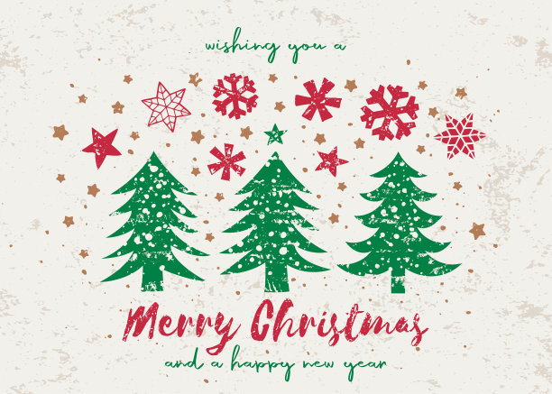 圣诞树风化纹理贺卡-白色的背景- v1图片下载