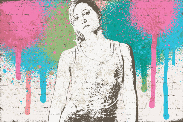 女强人插画-街头艺术风格图片下载