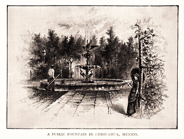 吉娃娃喷泉，墨西哥，19世纪墨西哥地理图片下载
