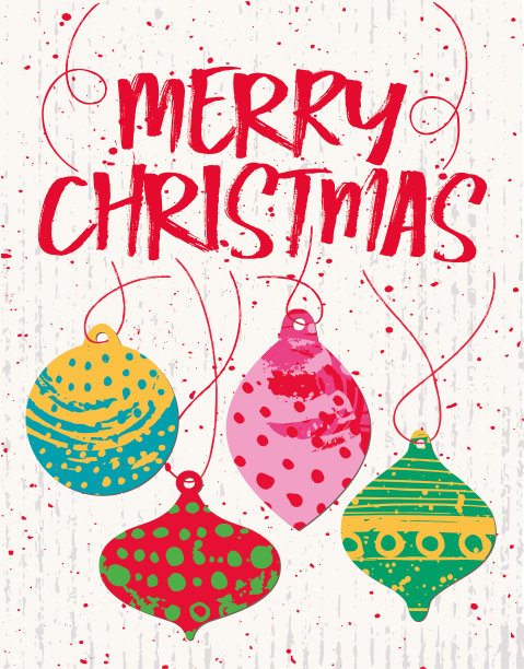 手绘剪纸圣诞装饰品贺卡图片下载