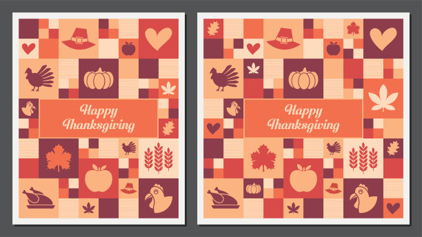 感恩节贺卡套装图片下载