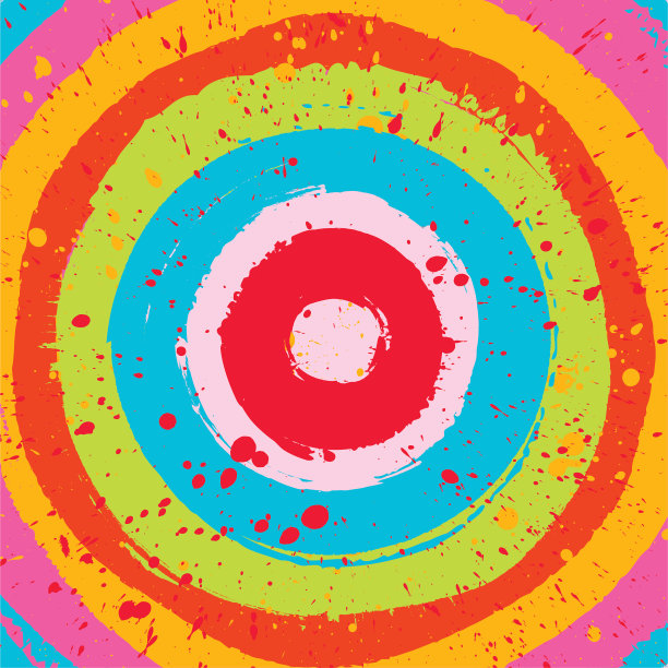 多色同心笔触和飞溅背景图片下载