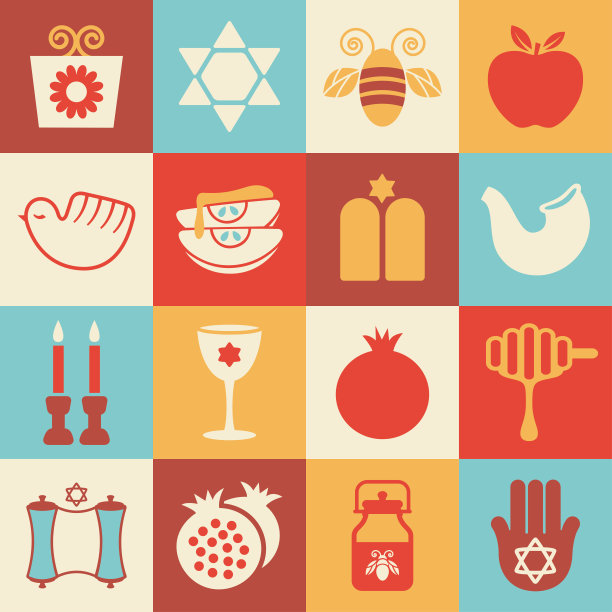 犹太新年广场图标集图片下载