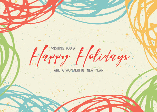 节日快乐涂鸦贺卡图片下载